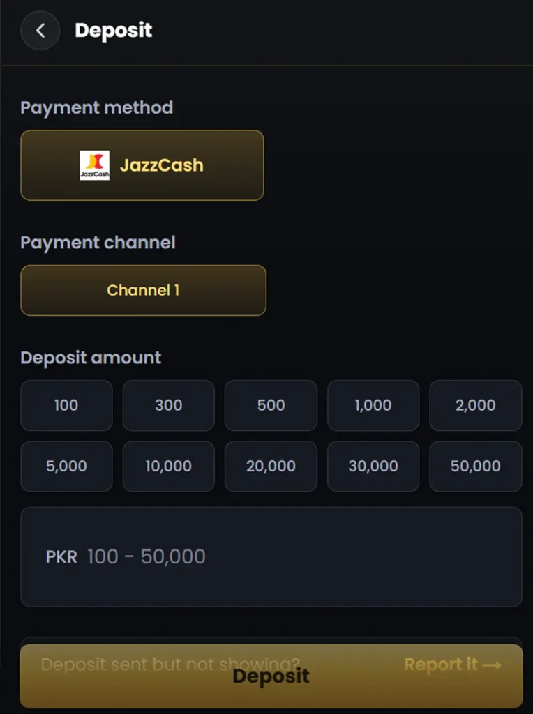 Royal X Pkr Online Game deposit section