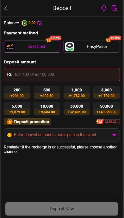 XF777 Game APK 2026 deposit Screen
